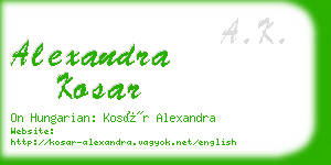 alexandra kosar business card